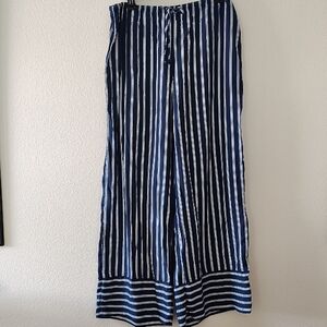 H&M Blue and White Striped Pants Size Medium
